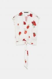 ROSE PRINT TOP at Zara